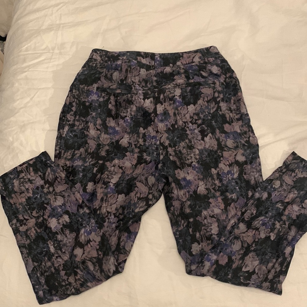 Silky high waisted floral pants